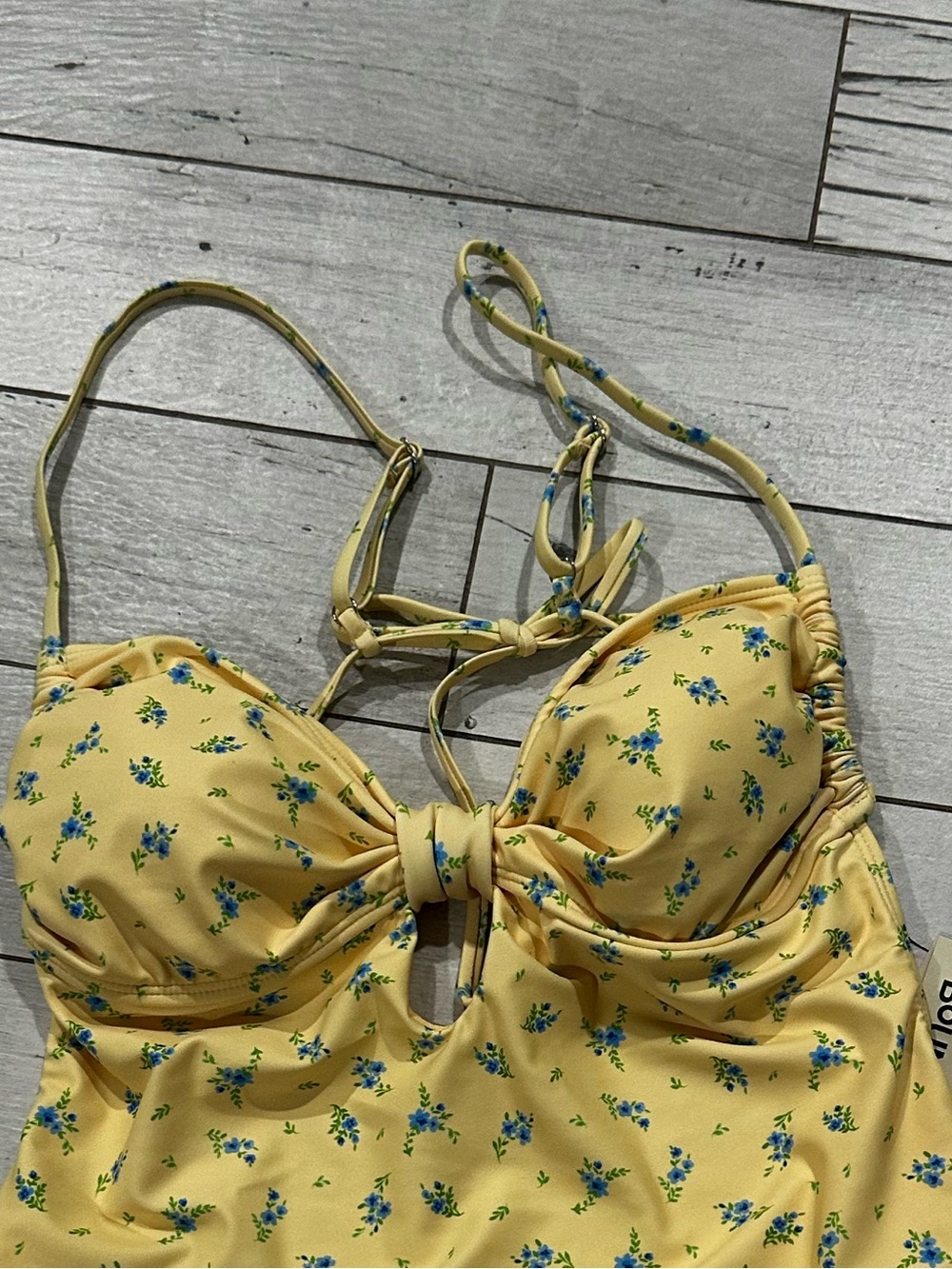 No Boundaries Yellow Floral One-Piece Swimsuit